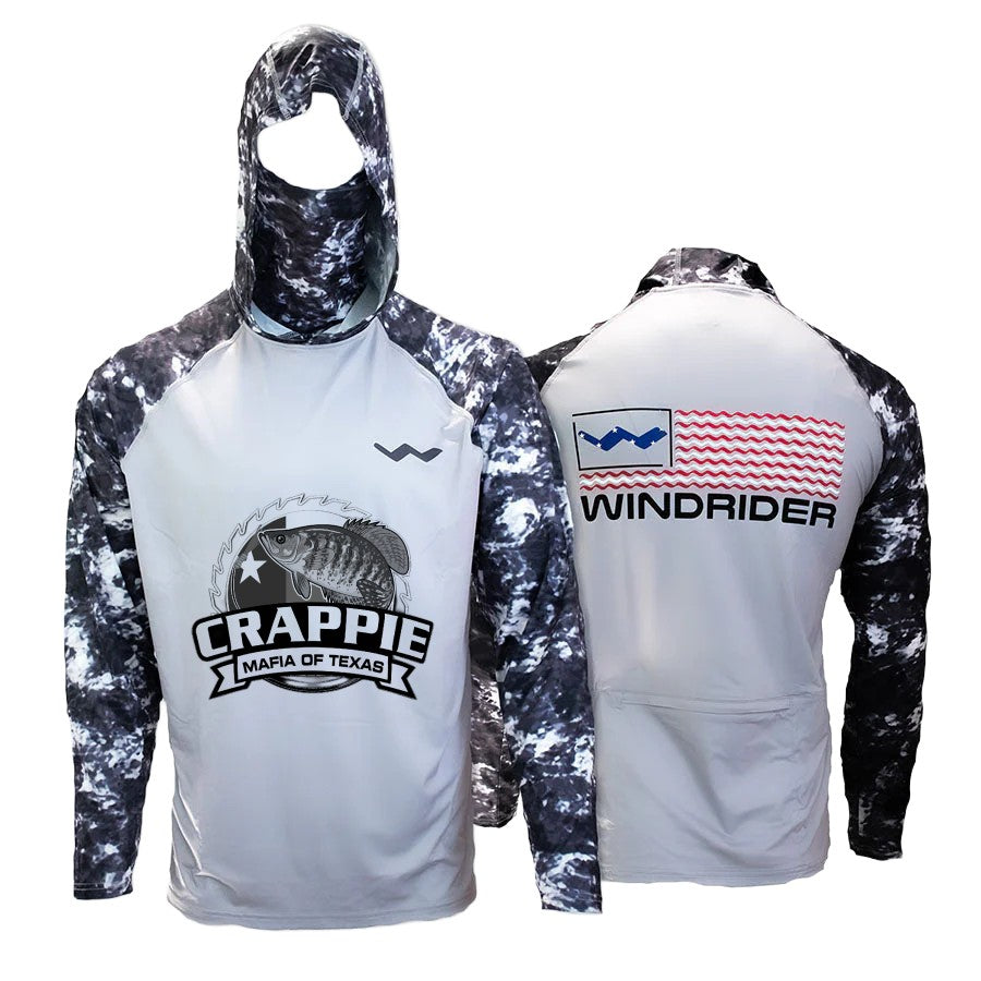 Crappie Mafia Of Texas Atoll Fishing Shirt - Grey - WindRider