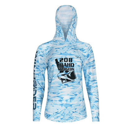 Women's 208 Idaho Fishing HELIOS™ Hooded Sun Shirts - Hooded - Camo - WindRider