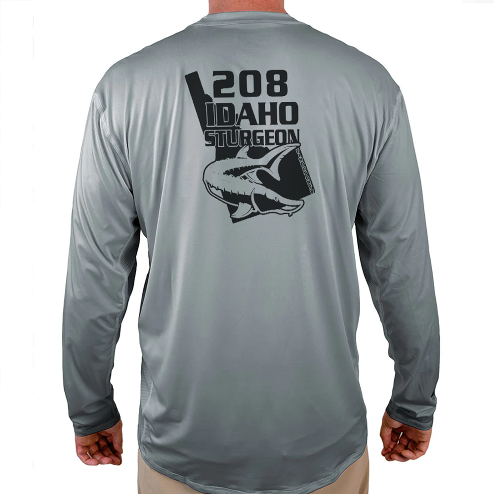 208 Idaho Sturgeon Helios Fishing Shirt - Grey - WindRider