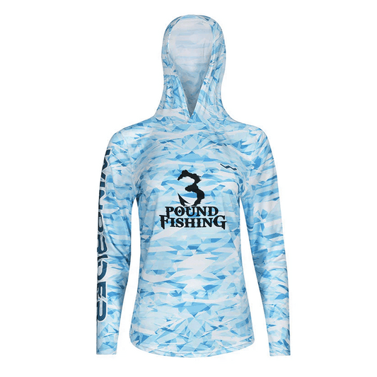 Women's 3 Pound Fishing HELIOS™ Hooded Sun Shirts - Hooded - Camo - WindRider