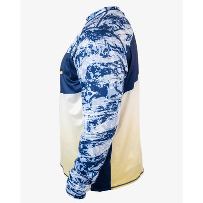 Side view of mint green arctic spring shirt with visible venting details