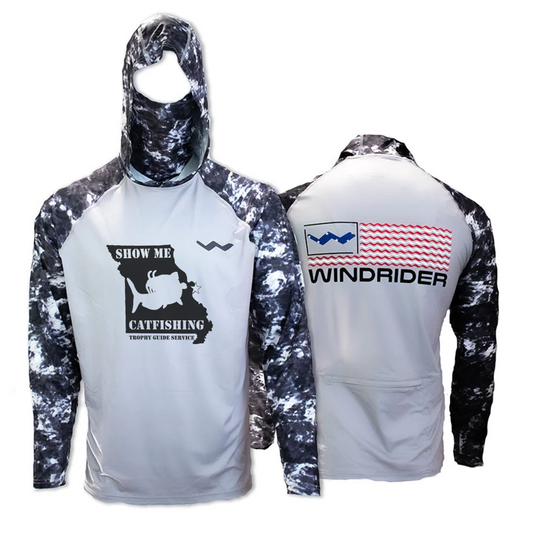 Show Me Catfishing Atoll Fishing Shirt - Grey - WindRider
