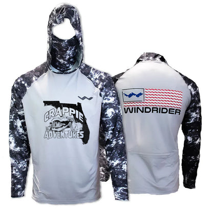 Crappie Adventures Atoll Fishing Shirt - Grey - WindRider