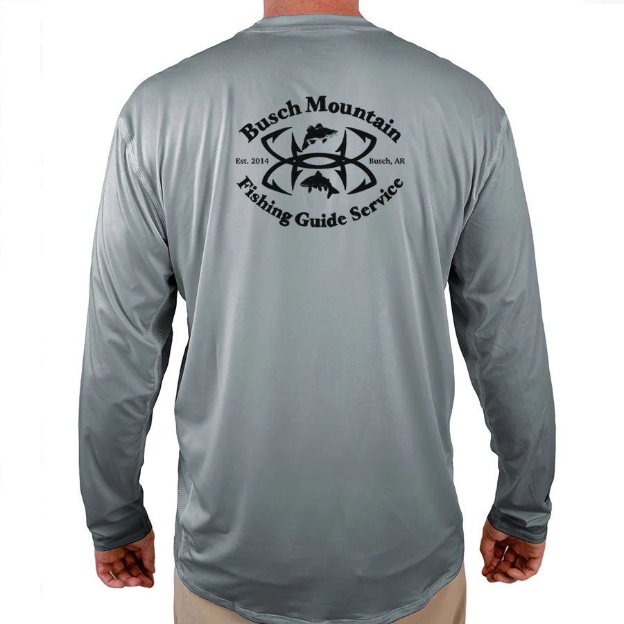 Busch Mountain Fishing Guide Service Helios Fishing Shirt - Grey - WindRider