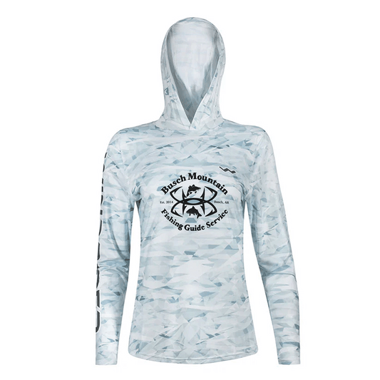 Women's Busch Mountain Fishing Guide Service HELIOS™ Hooded Sun Shirts - Hooded - Camo - WindRider