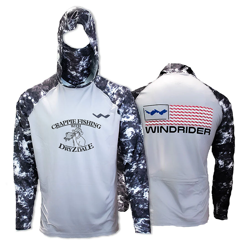 Crappie Fishing With Dryzdale Atoll Fishing Shirt - Grey - WindRider