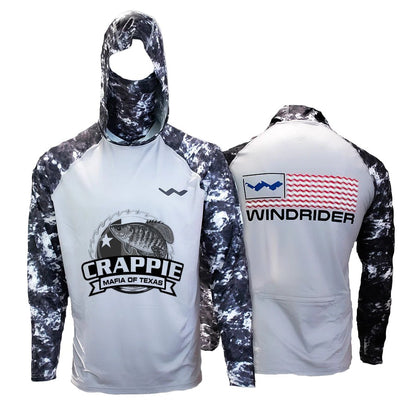 Crappie Mafia Of Texas Atoll Fishing Shirt - Grey - WindRider