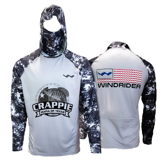 Crappie Mafia Of Texas Atoll Fishing Shirt - Grey - WindRider
