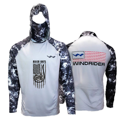 River Rats Catfishing Club Atoll Fishing Shirt - Grey - WindRider