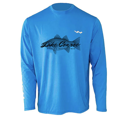 Lake Conroe Fishing Adventures Helios Fishing Shirt - Blue - WindRider