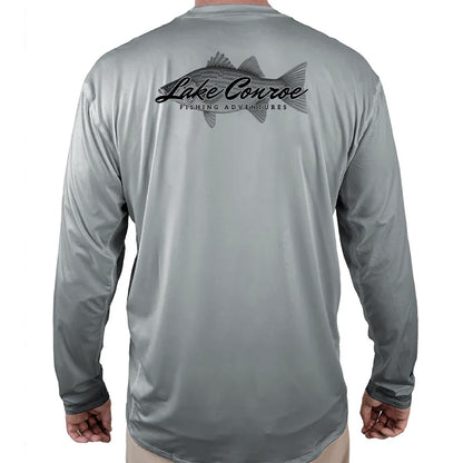 Lake Conroe Fishing Adventures Helios Fishing Shirt - Grey - WindRider
