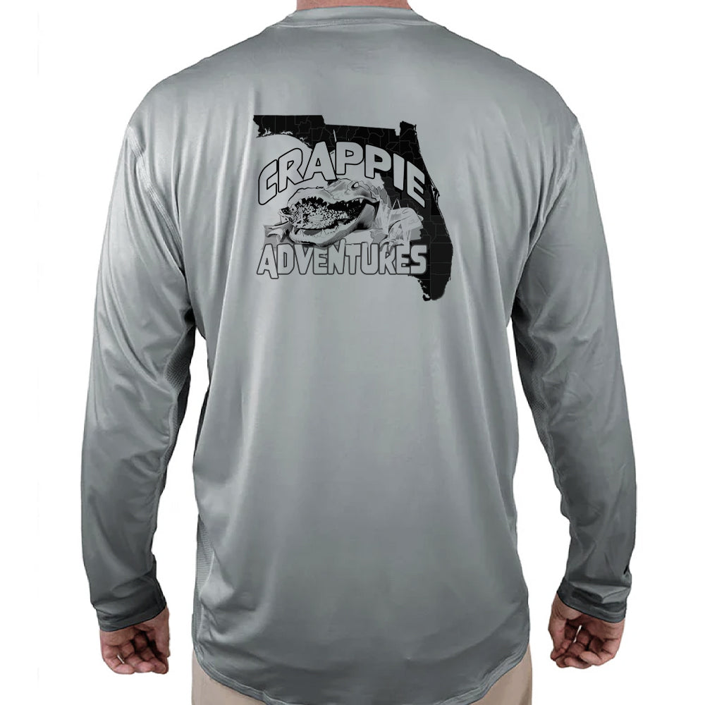 Crappie Adventures Helios Fishing Shirt - Grey - WindRider