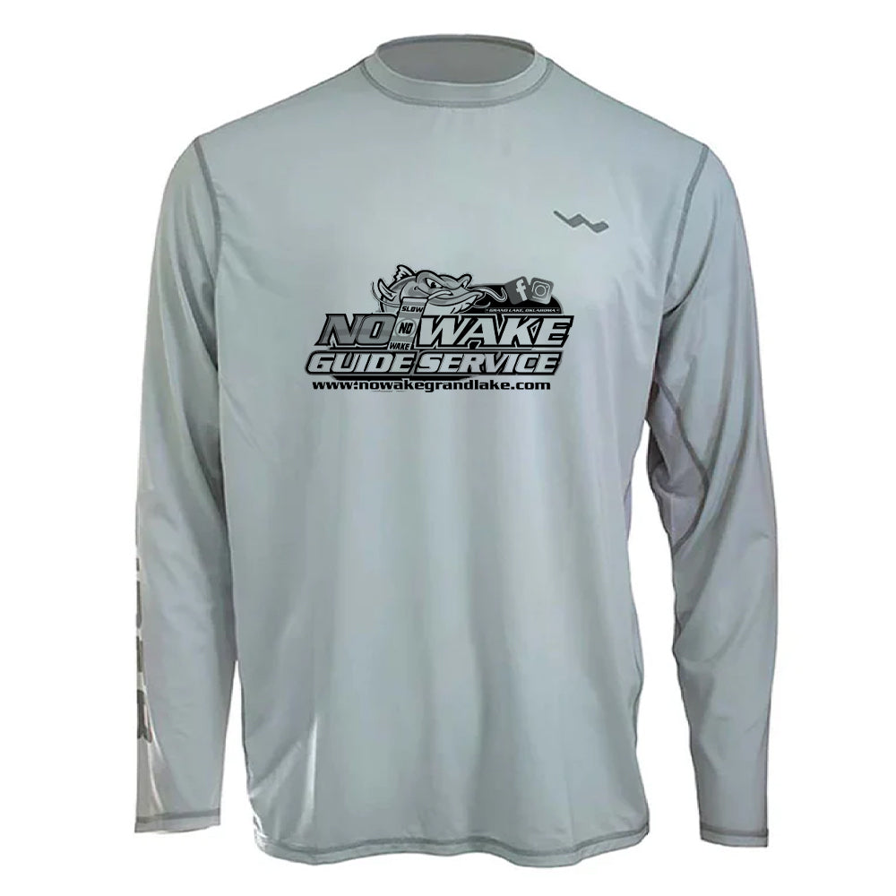 No Wake Guide Service Helios Fishing Shirt - Grey - WindRider