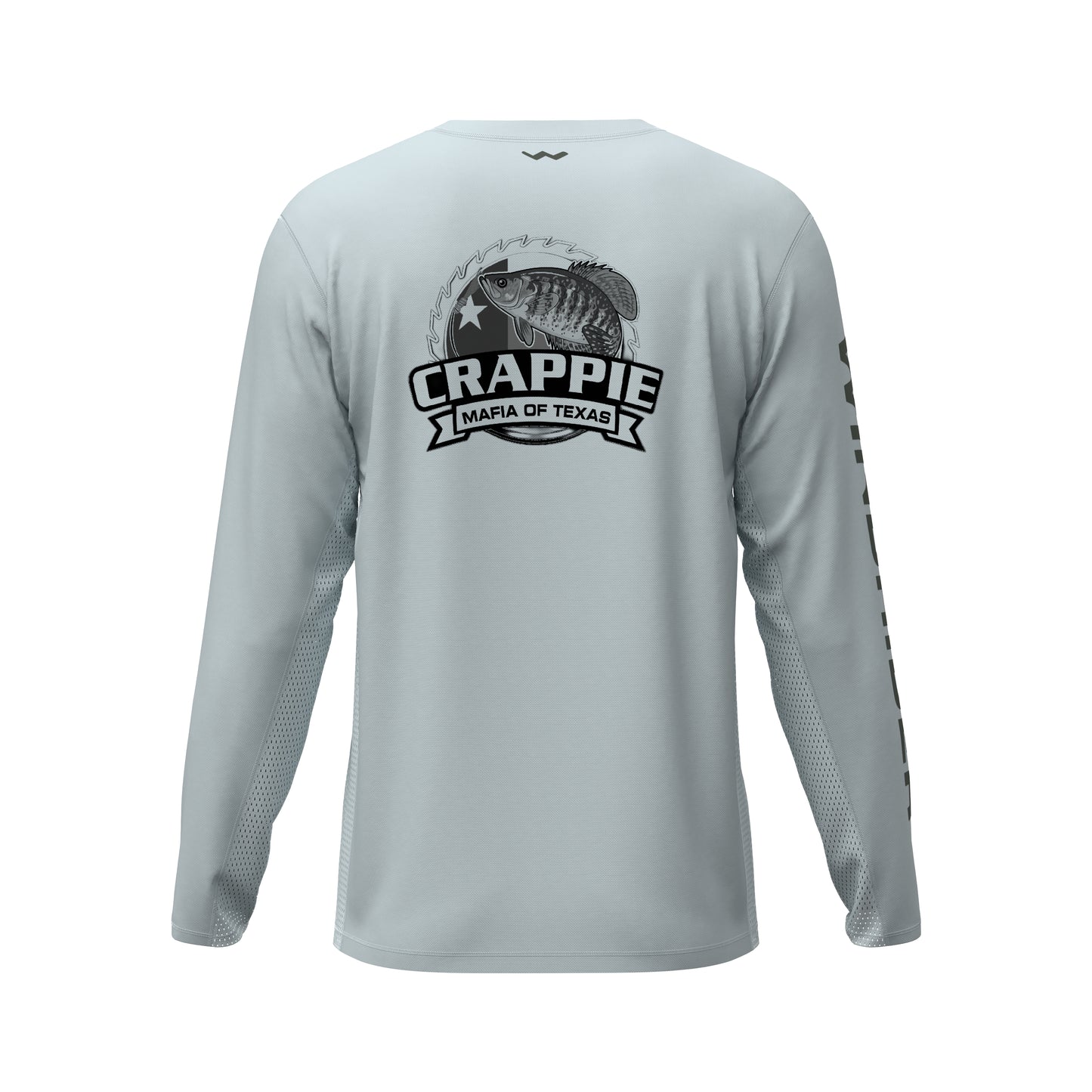 Crappie Mafia Of Texas Helios Fishing Shirt - Grey - WindRider