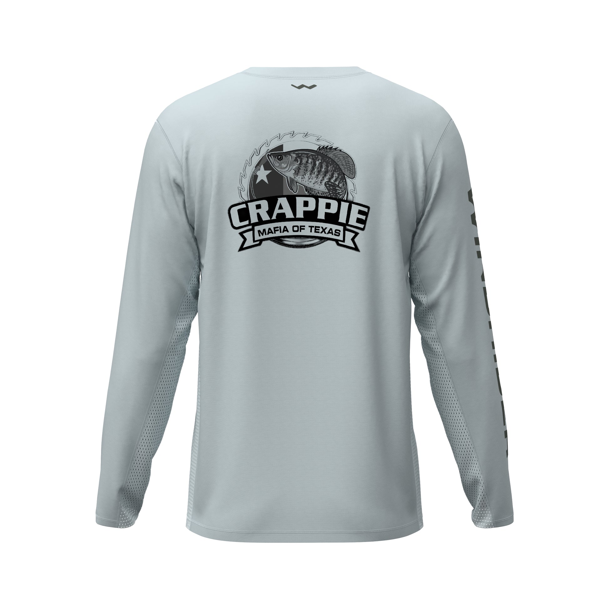 Crappie Mafia Of Texas Helios Fishing Shirt - Grey - WindRider