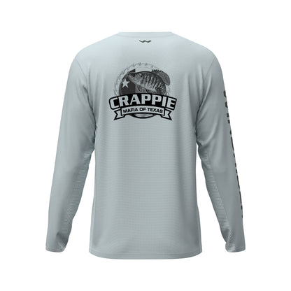 Crappie Mafia Of Texas Helios Fishing Shirt - Grey - WindRider
