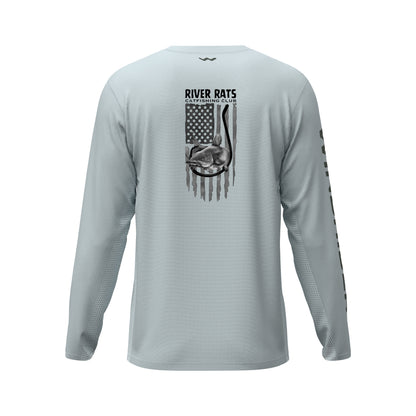 River Rats Catfishing Club Helios Fishing Shirt - Grey - WindRider
