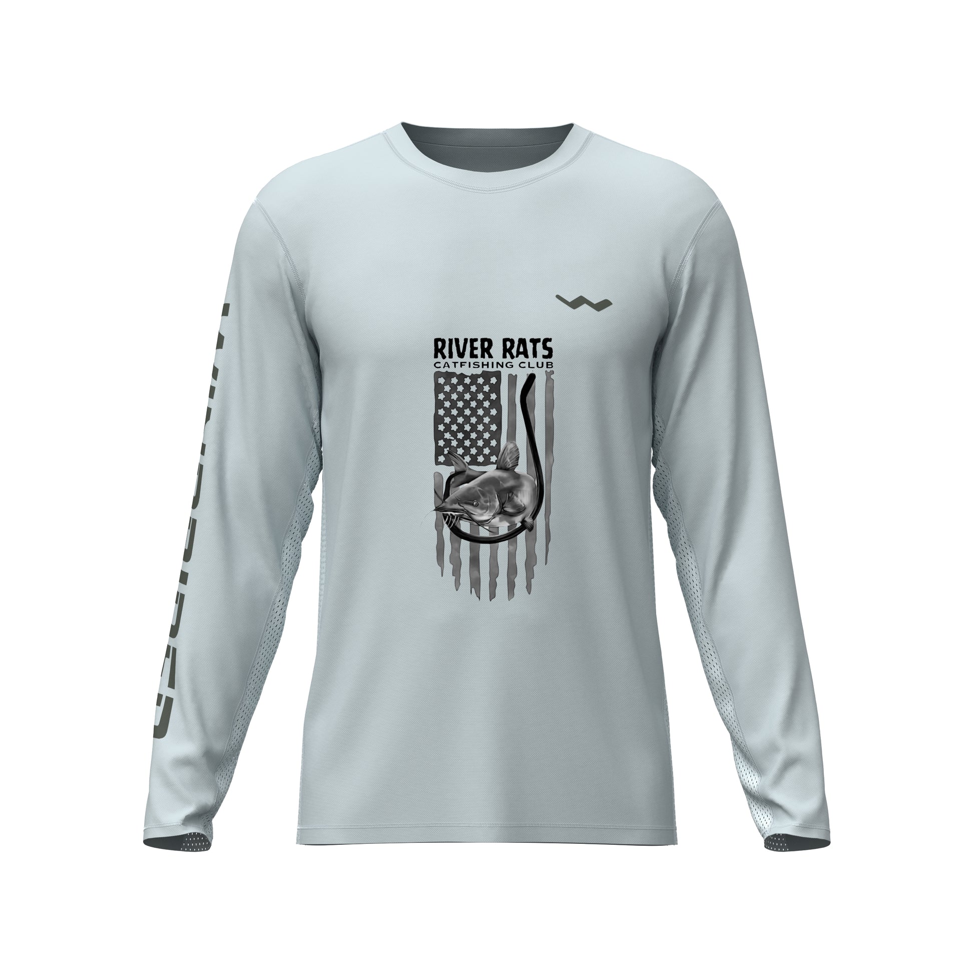 River Rats Catfishing Club Helios Fishing Shirt - Grey - WindRider