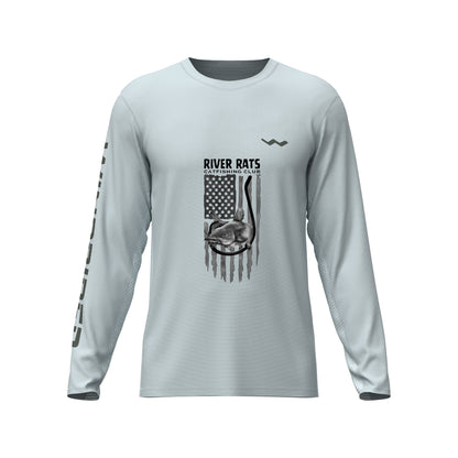 River Rats Catfishing Club Helios Fishing Shirt - Grey - WindRider