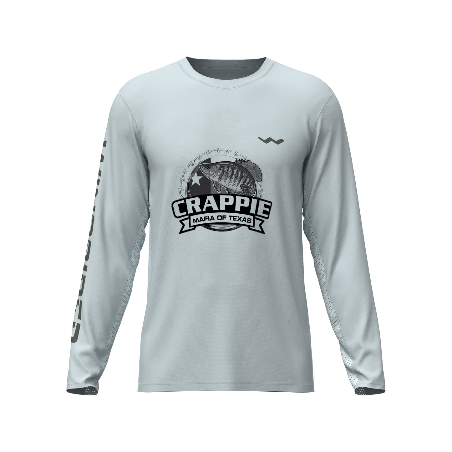 Crappie Mafia Of Texas Helios Fishing Shirt - Grey - WindRider