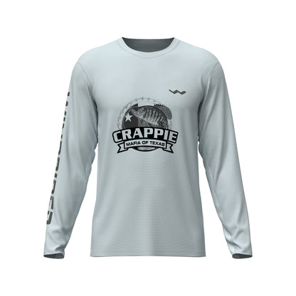 Crappie Mafia Of Texas Helios Fishing Shirt - Grey - WindRider