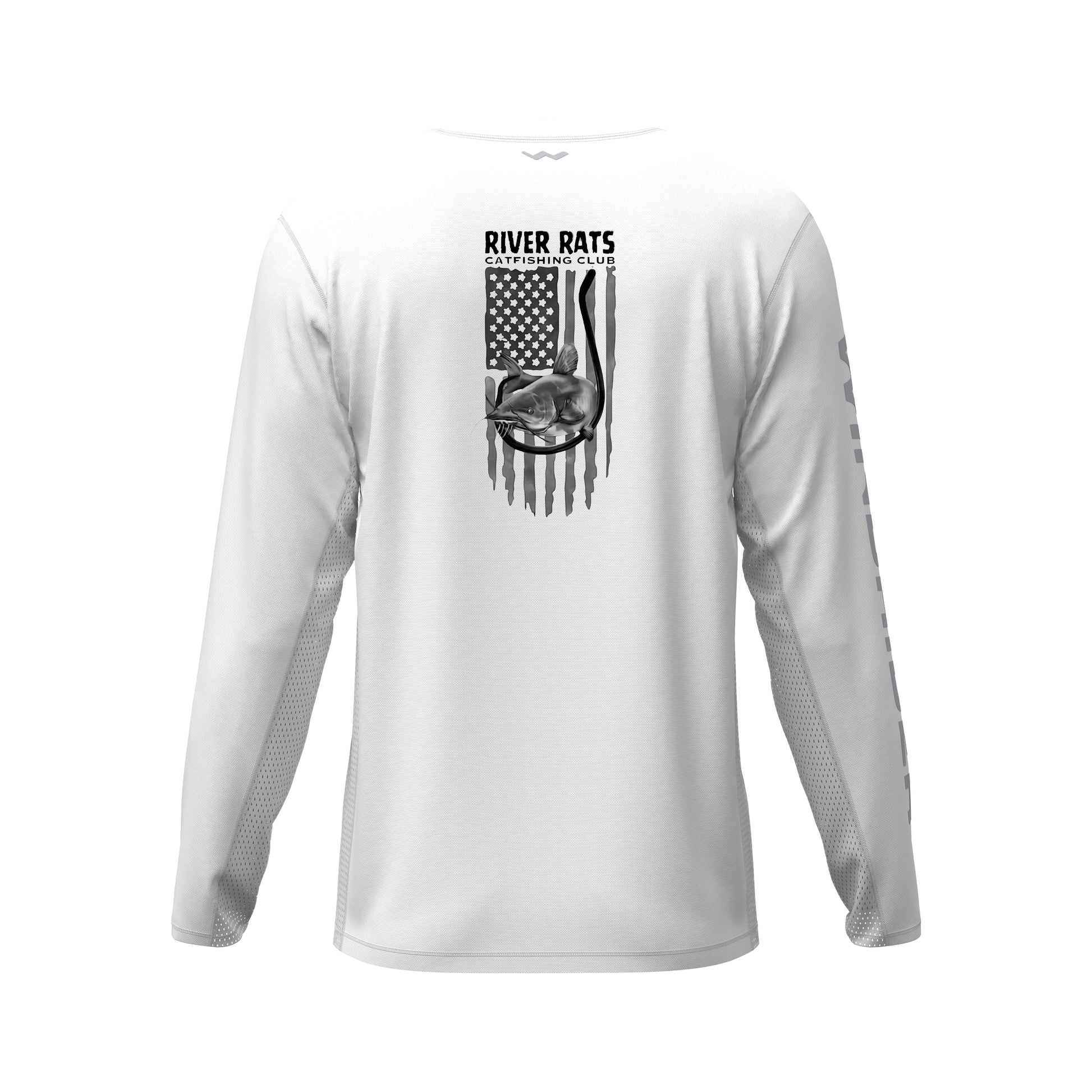 River Rats Catfishing Club Helios Fishing Shirt - White - WindRider