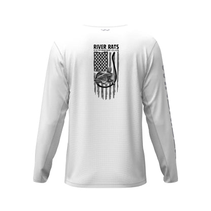 River Rats Catfishing Club Helios Fishing Shirt - White - WindRider
