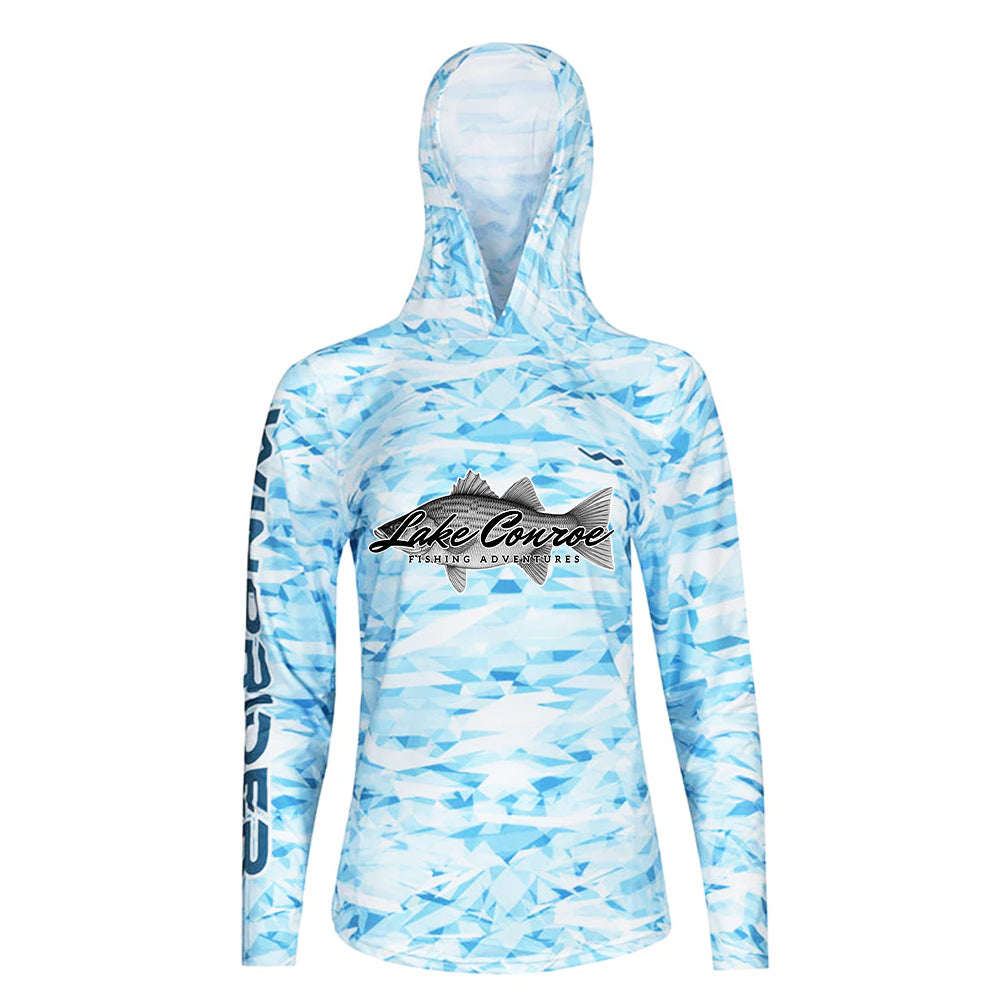 Women's Lake Conroe HELIOS™ Hooded Sun Shirts - Hooded - Blue - WindRider