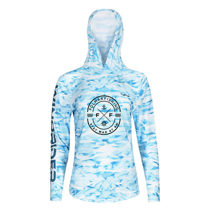 Women's Folmar Fishing HELIOS™ Hooded Sun Shirts - Hooded - Blue - WindRider