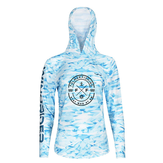 Women's Folmar Fishing HELIOS™ Hooded Sun Shirts - Hooded - Blue - WindRider
