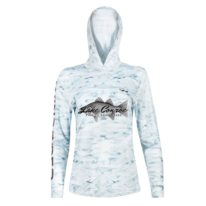 Women's Lake Conroe HELIOS™ Hooded Sun Shirts - Hooded - Grey - WindRider