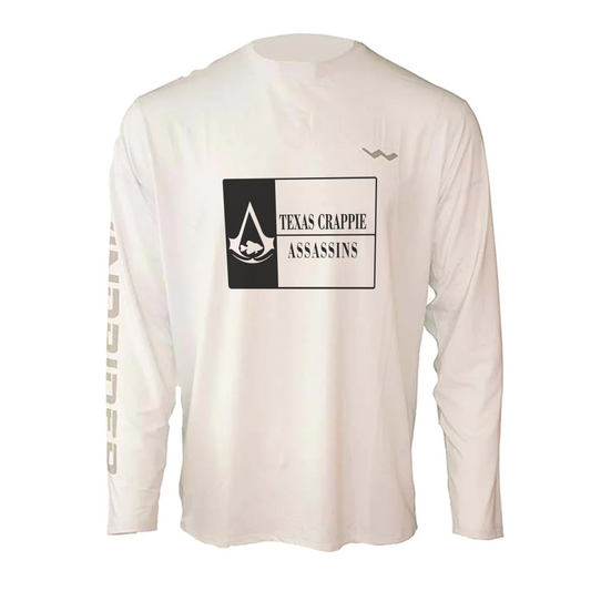Texas Crappie Assassin Helios Fishing Shirt - White - WindRider