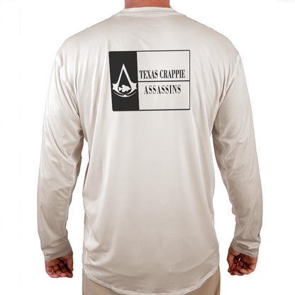 Texas Crappie Assassin Helios Fishing Shirt - White - WindRider