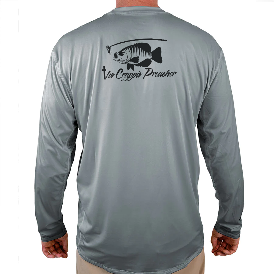 The Crappie Preacher Helios Fishing Shirt - White - WindRider