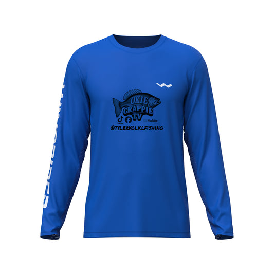 OKIE CRAPPIE TV Helios Fishing Shirt - Blue - WindRider