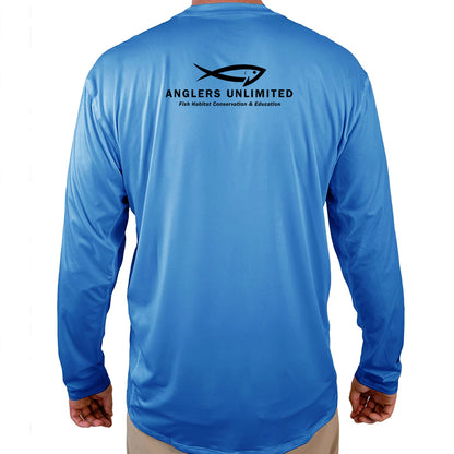 Anglers Unlimited Fish Habitat Conservation & Education Helios Fishing Shirt - Blue - WindRider