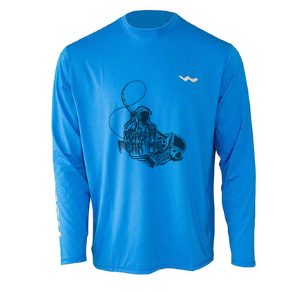The Bass Reaper Helios Fishing Shirt - Blue - WindRider