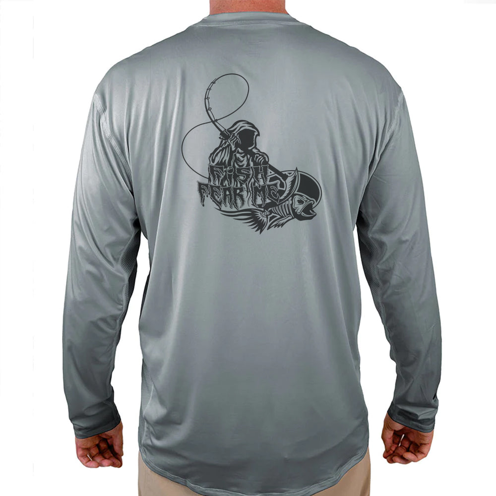 The Bass Reaper Helios Fishing Shirt - Grey - WindRider