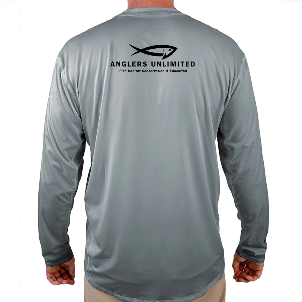 Anglers Unlimited Fish Habitat Conservation & Education Helios Fishing Shirt - Grey - WindRider