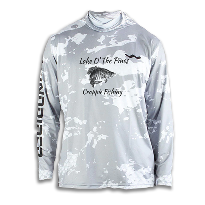 Lake O' Pines Crappie Fishing Adventures Hooded Helios - Hooded - Grey - WindRider