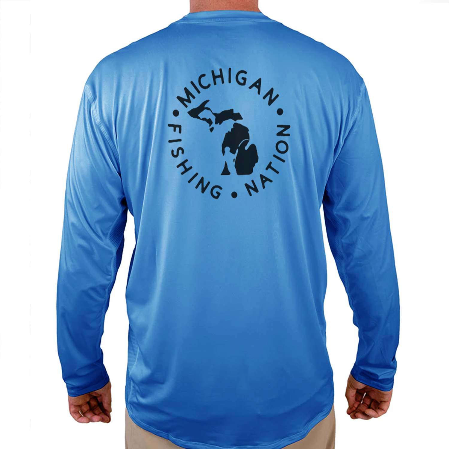 Michigan Fishing Nation TV Helios Fishing Shirt - Blue - WindRider