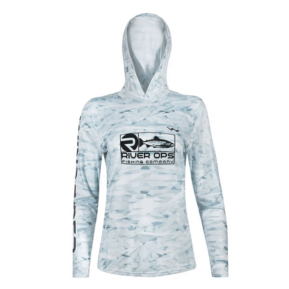 Women's River Ops Fishing Company HELIOS™ Hooded Sun Shirts - Hooded - Camo - WindRider