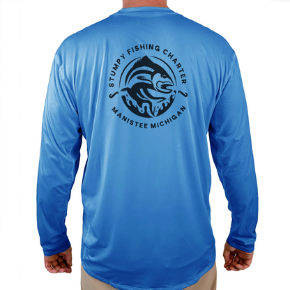 Stumpy Fishing Charter Helios Fishing Shirt - Blue - WindRider