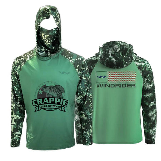 Crappie Mafia Of Texas Atoll Fishing Shirt - Green - WindRider