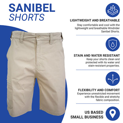 Men's Sanibel 10.5'' Inseam Shorts - Black - Shirts & Tops - WindRider