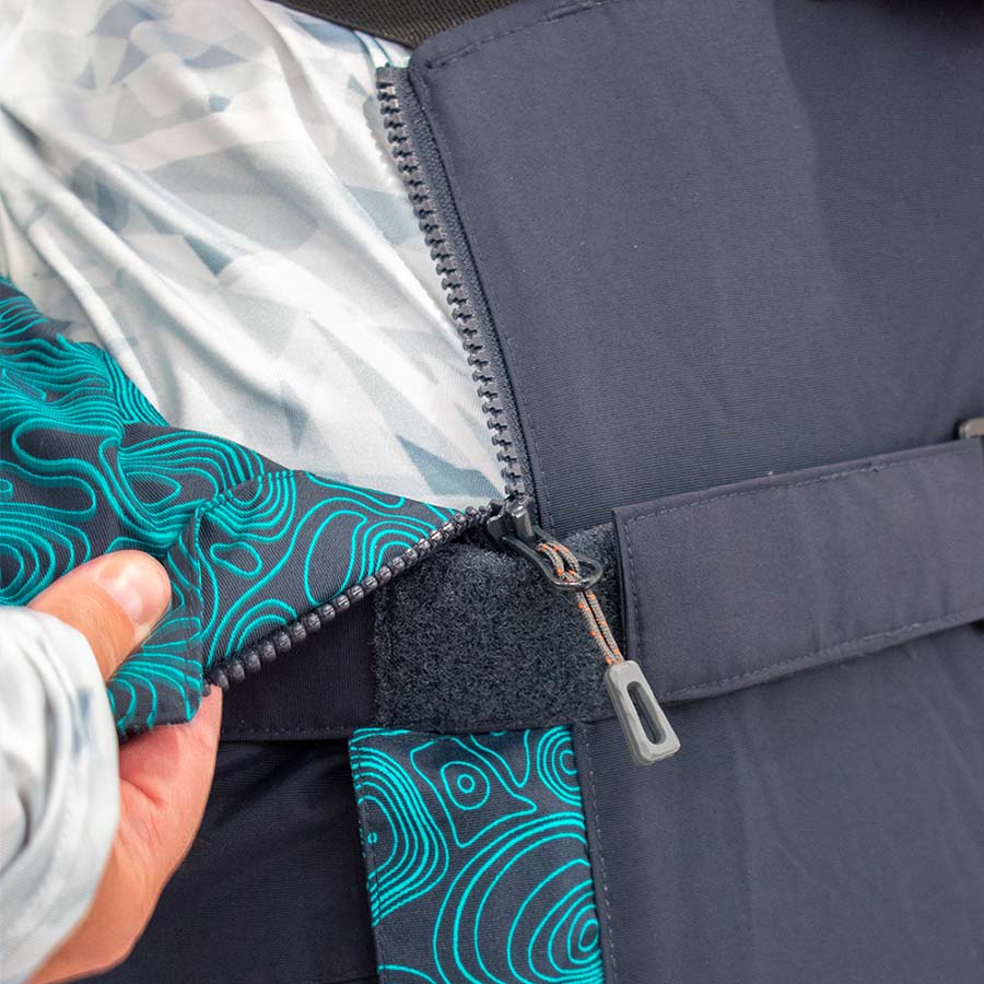 Insulated waterproof ice gear bibs showing functional design features